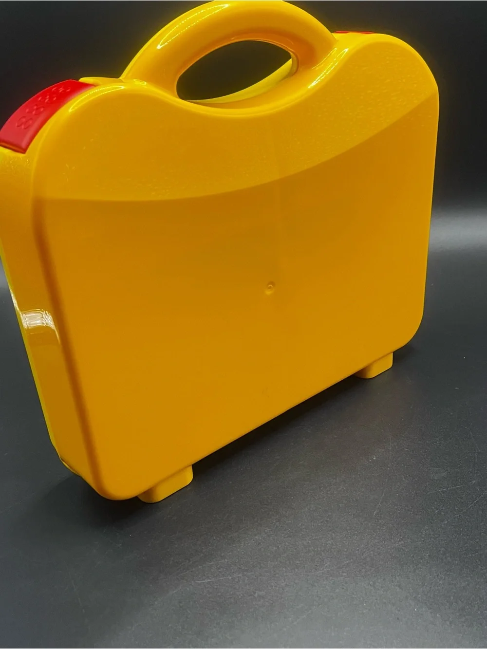 LEGO Plastic Storage Box / Carrying Case W/Handle Yellow Removable Dividers